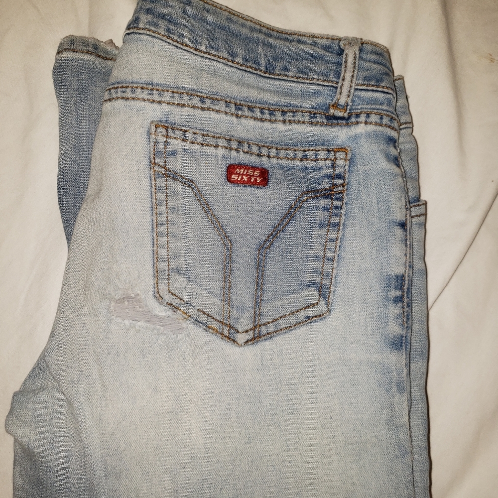 Miss Sixty Light Blue Straight Leg Jeans